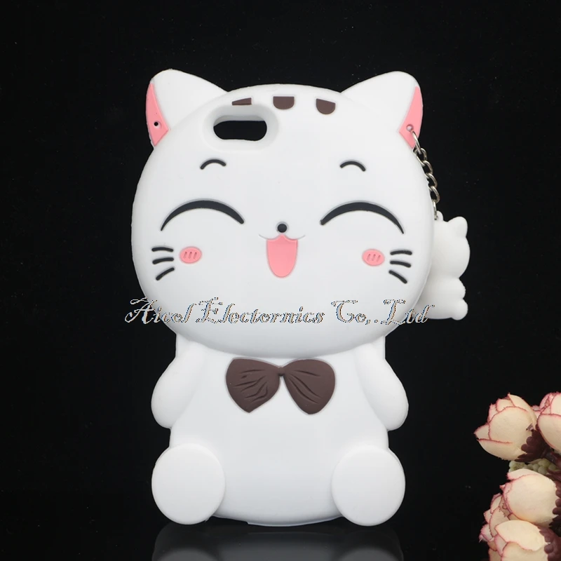 Мягкий чехол с 3D рисунком кота для Apple iphone X, XR, XS, Max, 4S, SE, 5, 5S, 5C, 6, 6 S, 7, 8 Plus, чехол для телефона с изображением счастливых кошек - Цвет: White 3D
