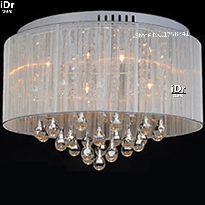 Современная простая тканевая хрустальная лампа для спальни люстра прихожей