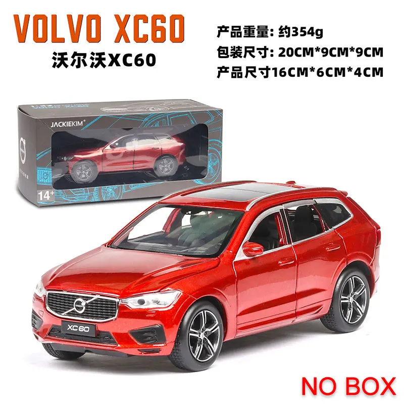 1:32 литая под давлением модель автомобиля Volvo xc60 модель автомобиля из сплава внедорожник симулятор игрушка звук и светильник задний автомобиль подарок - Цвет: Orange(No Box)