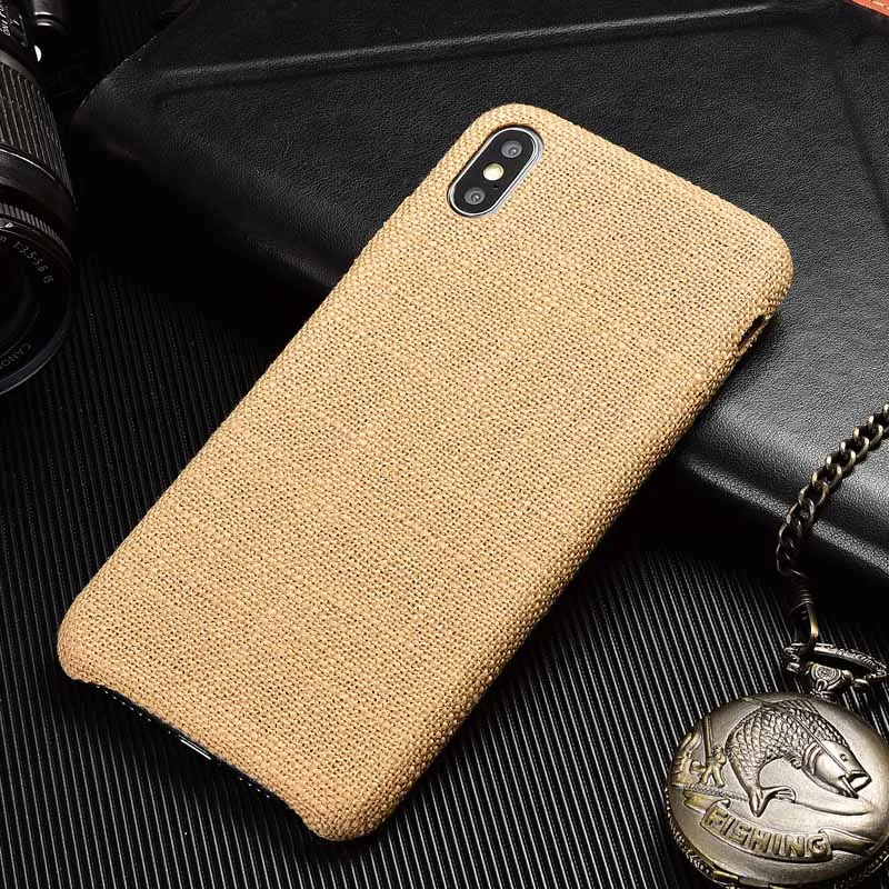 8 Тканевый чехол в клетку, Винтажный чехол для телефона, для iPhone X, XS, Max, XR, ткань, мягкая ткань, текстурный чехол, Капа для iPhone 6, 7 Plus - Цвет: 8