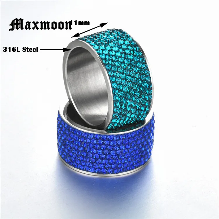 Женское кольцо из нержавеющей стали Maxmoon элегантное обручальное с 8 рядами