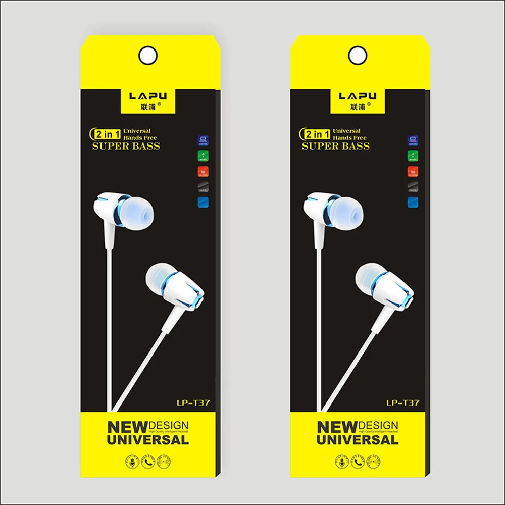 

100 PCS 3.5mm jack Crystal Cap line control headset music headsets wired earphone with microphone for cell phon