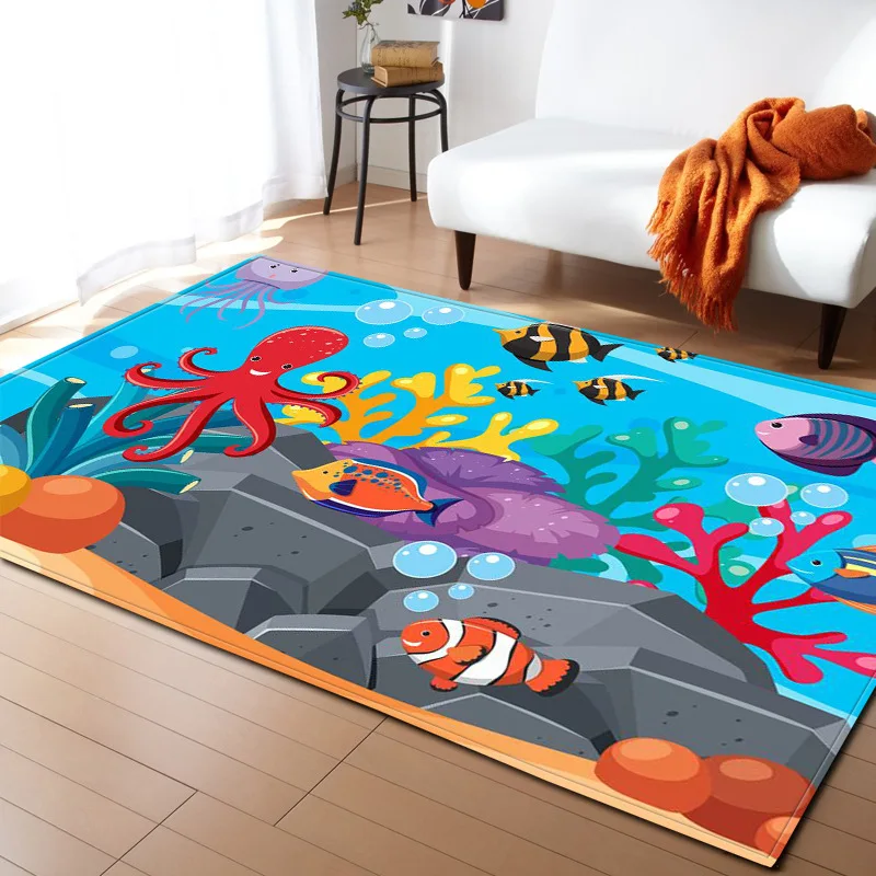 3D Океанский мир коврик для детской тематической комнаты декоративные коврики с