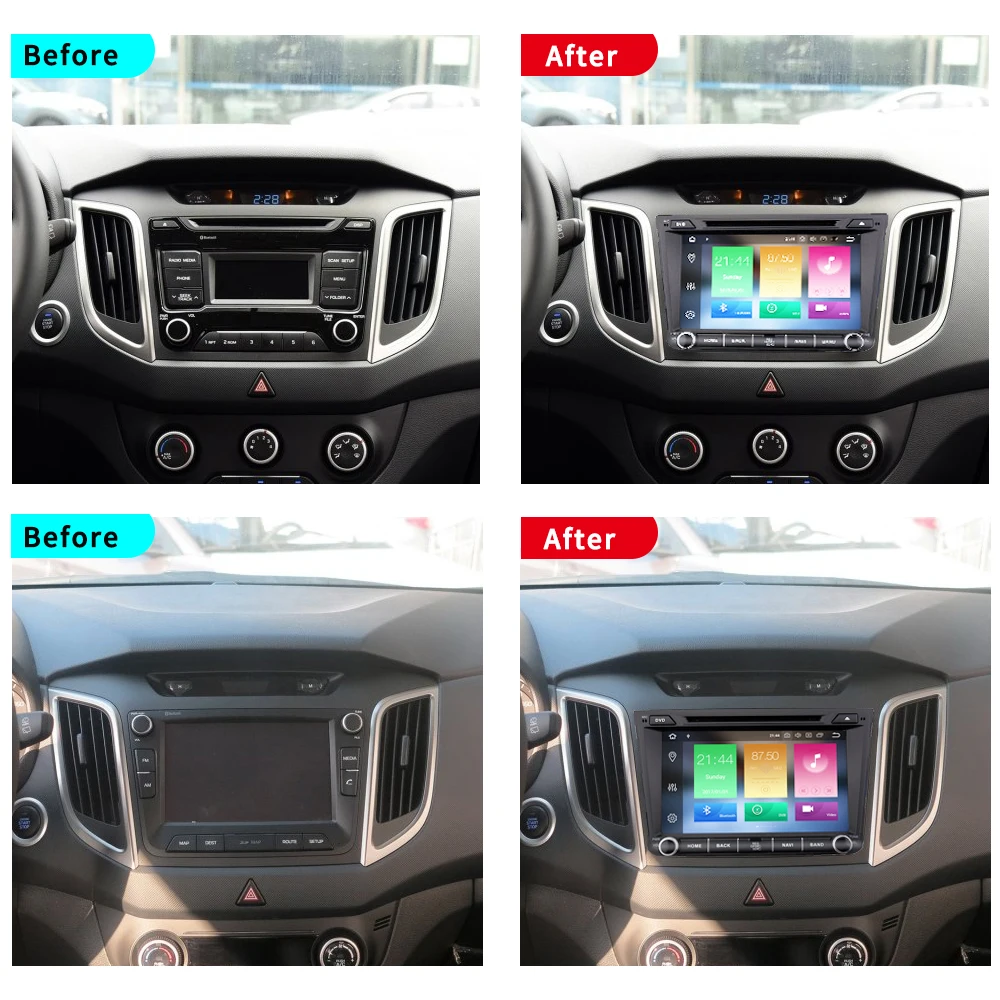 EKIY 8 ''Автомобильный мультимедийный gps навигационная система для hyundai Creta IX25 2din Android 8,1 TDA7851 Стерео DVD Радио Видео плеер wifi