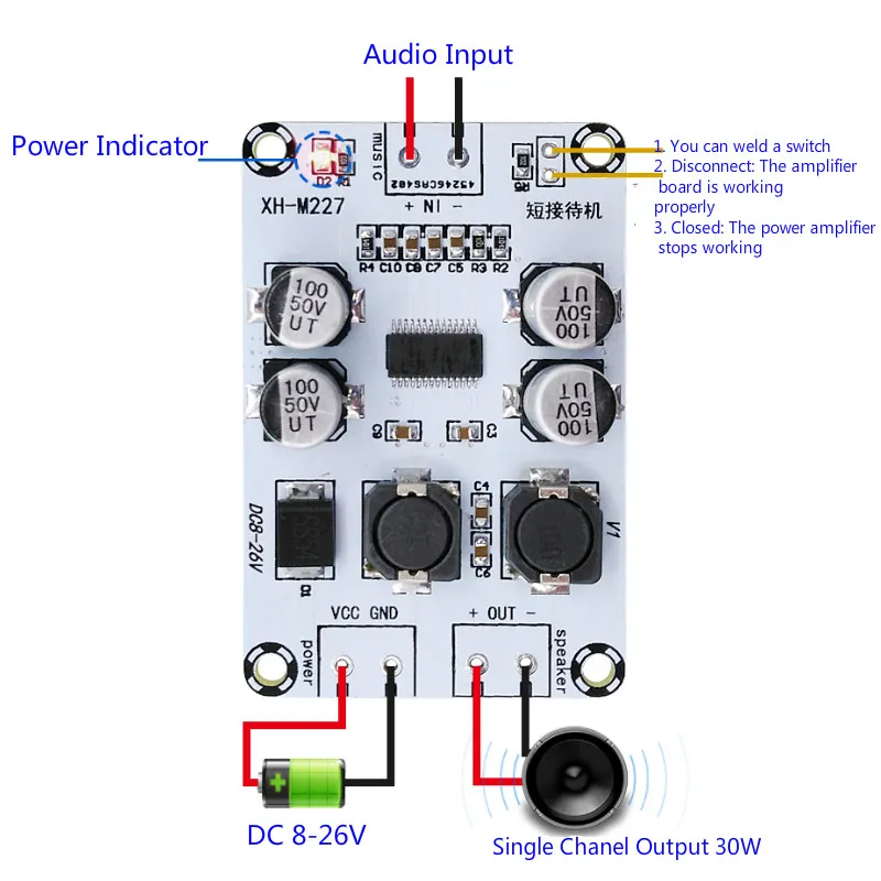 Aiyima усилители Audio доска Amplificador моно аудио цифровой Мощность усилитель TPA3110D2 чип