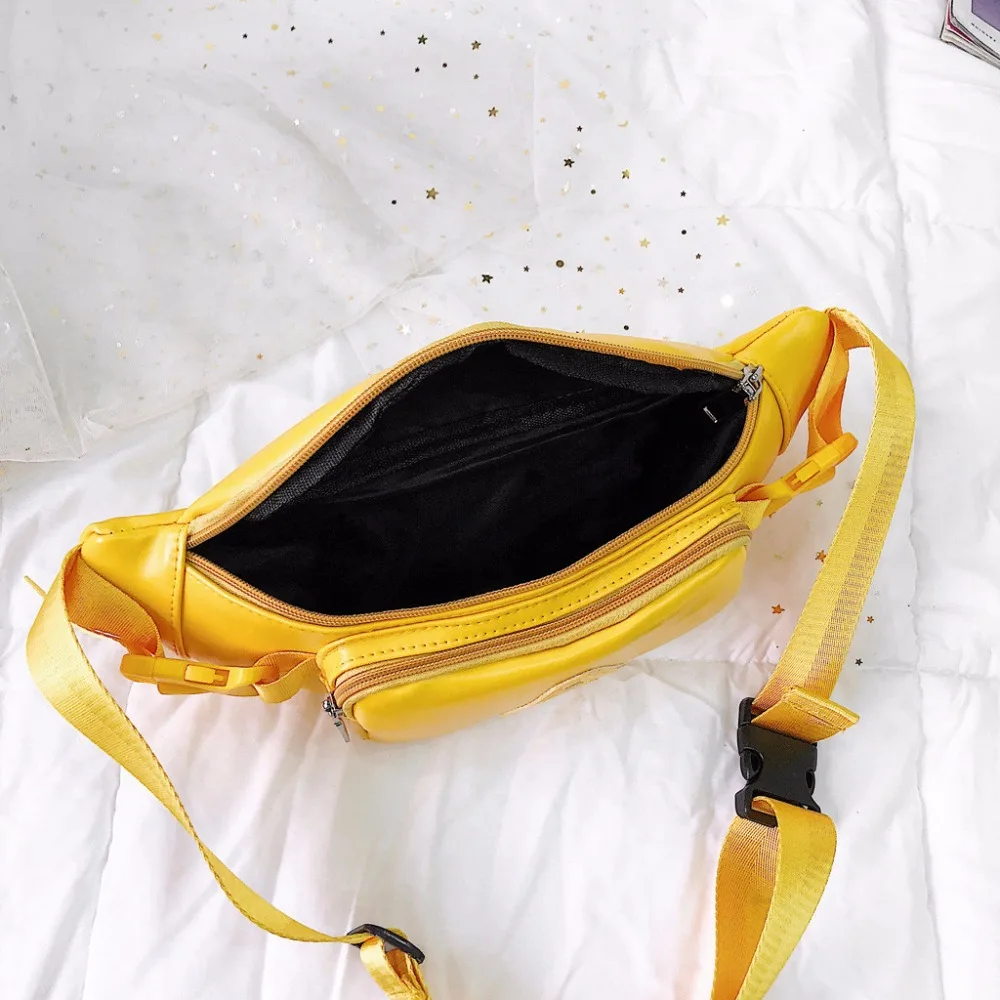 Поясная сумка HTNBO модная повседневная из яркой кожи цветная на плечо через