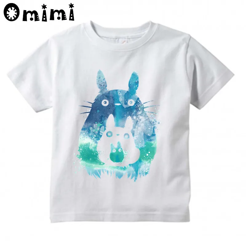 Футболки с рисунком Аниме Тоторо для мальчиков и девочек детские белые футболки