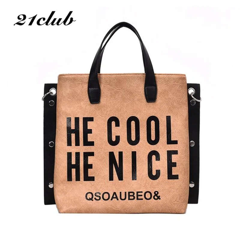 21 клубный бренд средний большой объем повседневная женская сумка с заклепками и