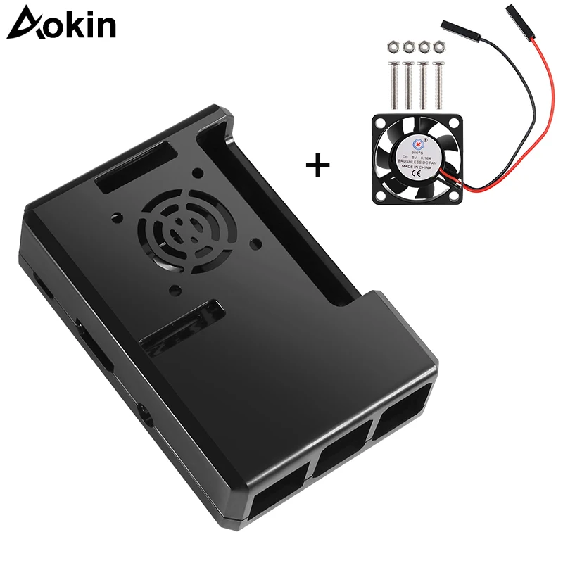 Для Raspberry Pi 3 охлаждающий вентилятор для прозрачный/черный ABS чехол B +/3/2/B + с