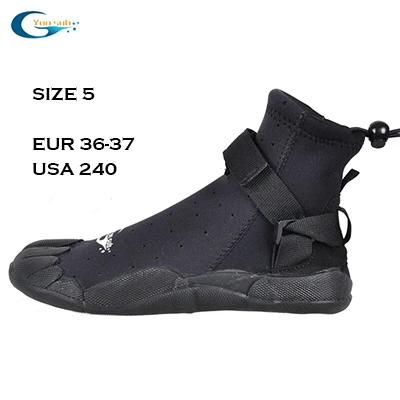 size 5 YONSUB 3 мм Мужские и женские резиновые сапоги для дайвинга Уличная обувь для катания на водных лыжах и серфинга Нескользящая быстросохнущая акваобувь водонепроницаемая обувь - Цвет: size 5