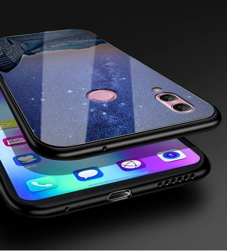 A 6,21 ''для huawei Nova Lite 3 Чехол POT-LX2 из закаленного стекла жесткий чехол для телефона для huawei Nova Lite 3 Чехол Nova Lite3 мягкая рамка