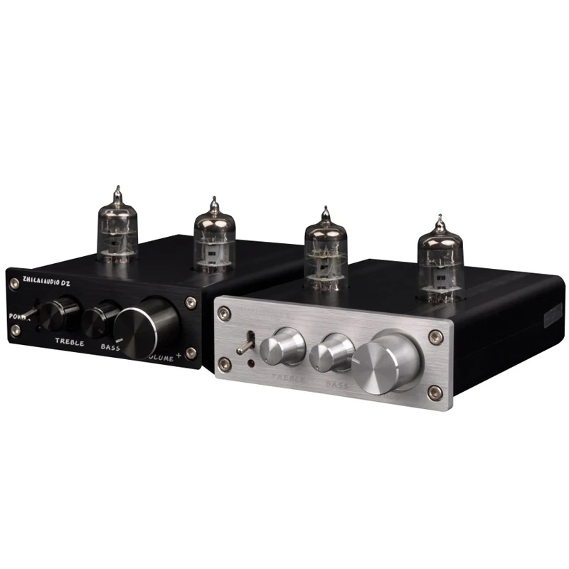 2017 ZHILAI D2 HIFI Трубка 6J1 Предусилитель Клапана Аудио Двухканальной Вч Бас с Адаптер