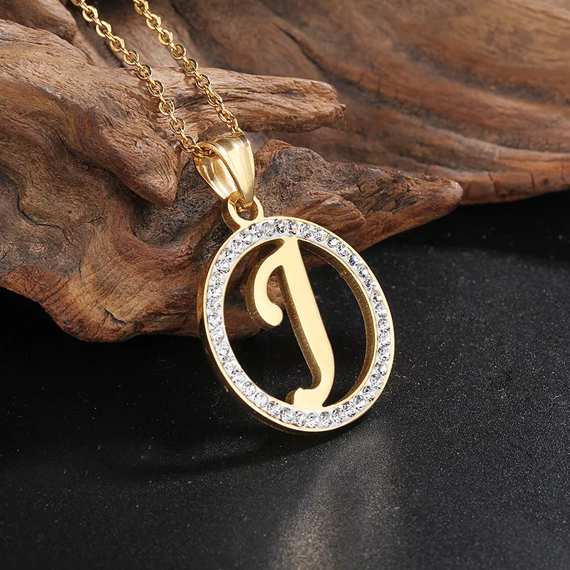 Новый модный набор ювелирных изделий J из нержавеющей стали с алфавитом в