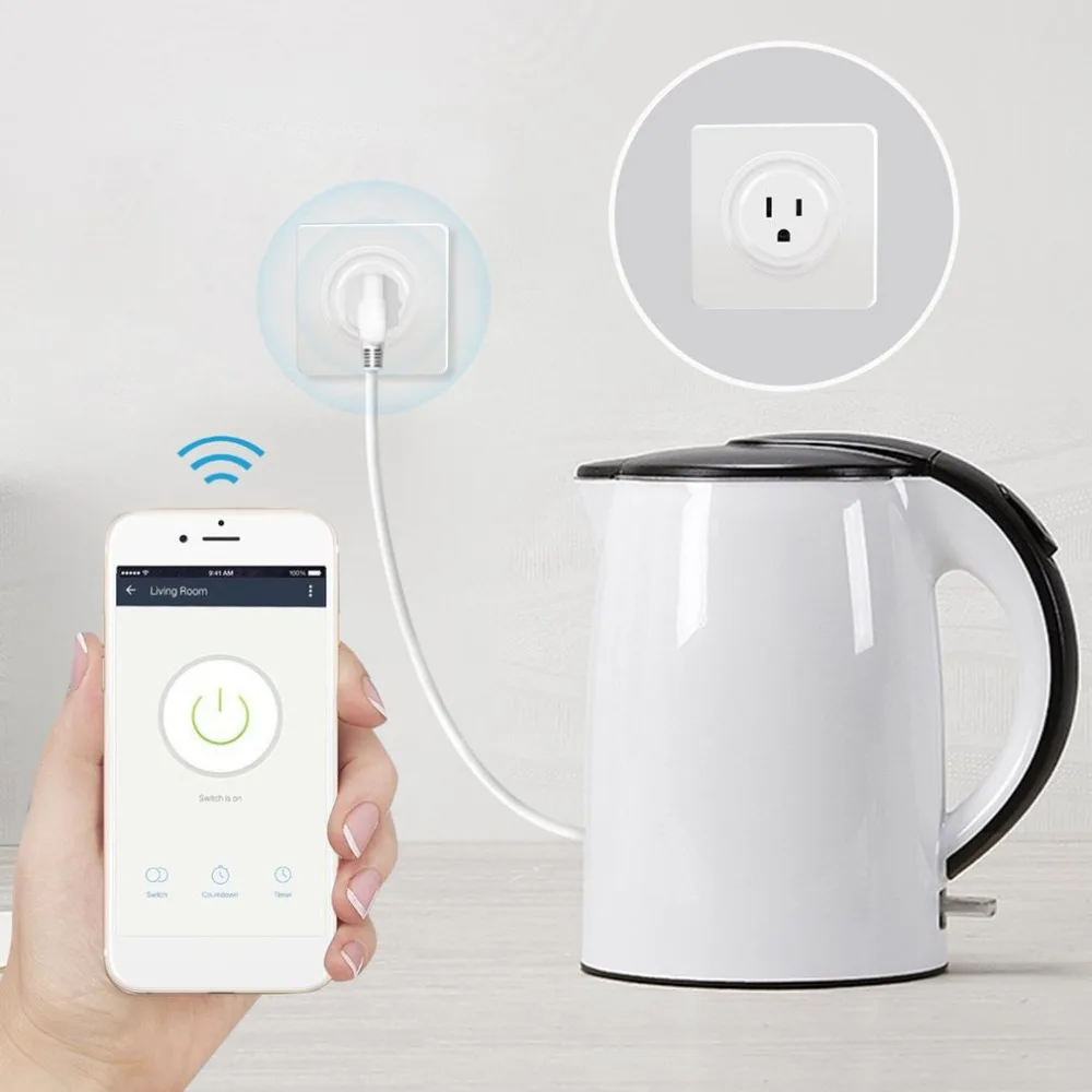 Смарт Wi Fi мини розетка США Plug приложение дистанционное управление синхронизации