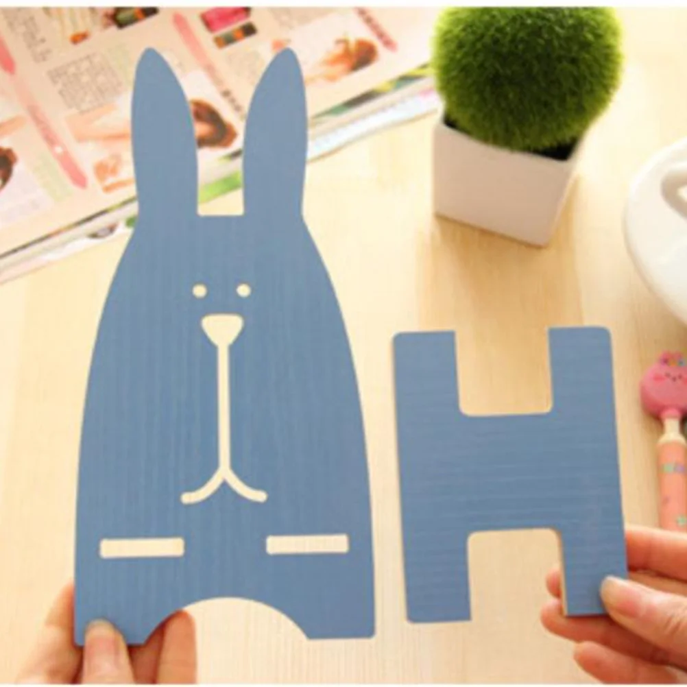 Креативный офисный держатель для мобильного телефона с кроликом деревянный