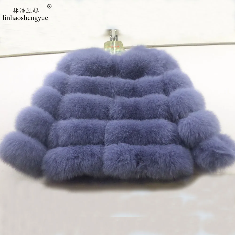 Linhaoshengyue Brief Paragraph Natural Fox Fur Coat Women Real Fox Fur Short Coat