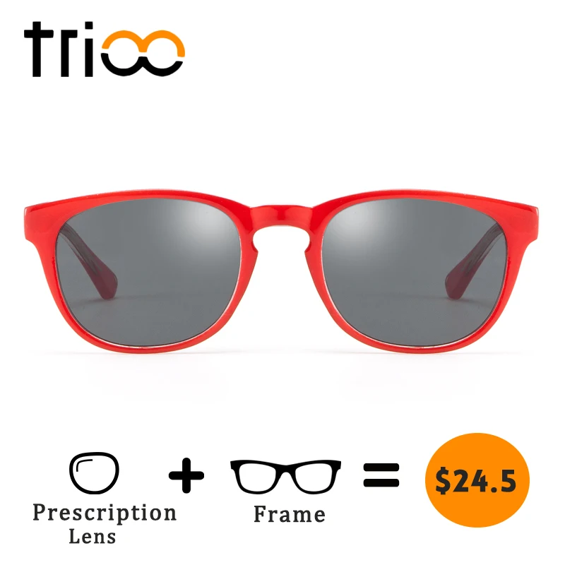

TRIOO Passionate Chic Red Computer Glasses Women Fashion Designer Diopter Reading Eyewear UV400 Sunglasses With Prescription