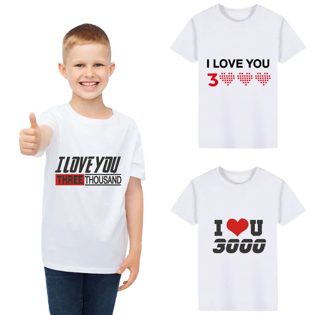 

2019 Toddler Baby Kids Girls Boys I Love You 3000 Letter Printed shirt Tops Clothes