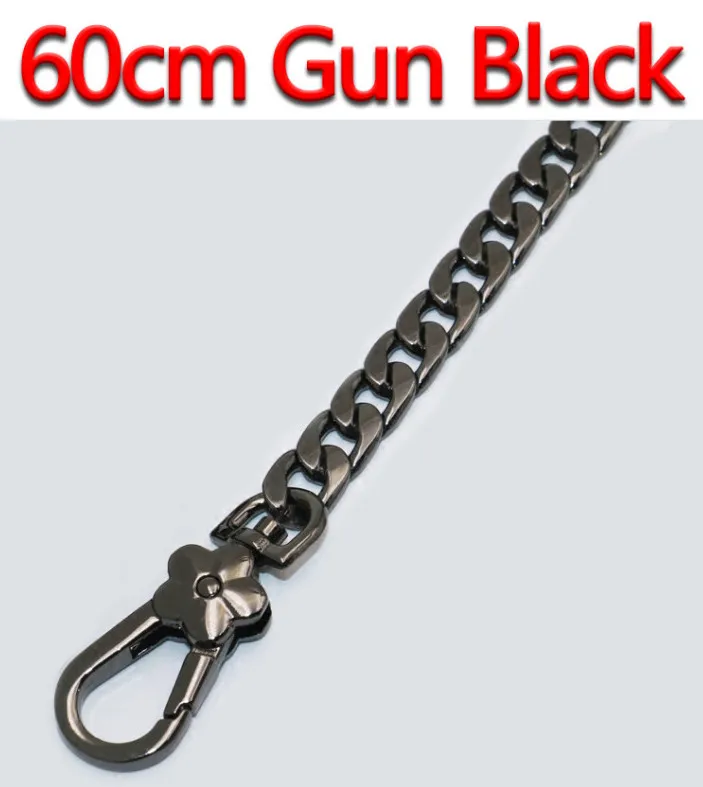 60cm Gun Black DIY металлическая сменная цепь, наплечная сумка, ремни 9 мм, золото, серебро, черный пистолет, матовая бронза, сумочка, кошелек, ручка, высокое качество - Цвет: 60cm Gun Black