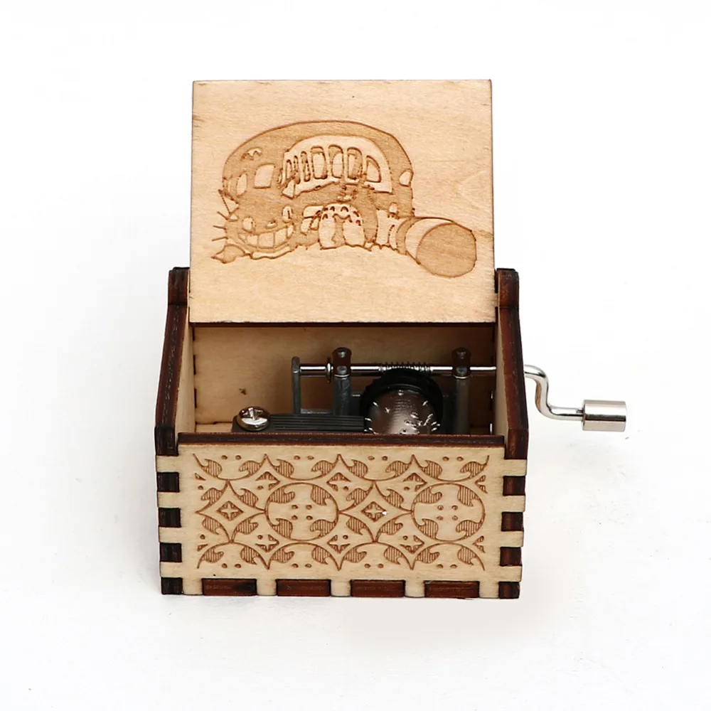 Antique carved hand-cranked music box Cute ToToro Theme music box exquisite little gifts Girl birthday present Christmas gifts