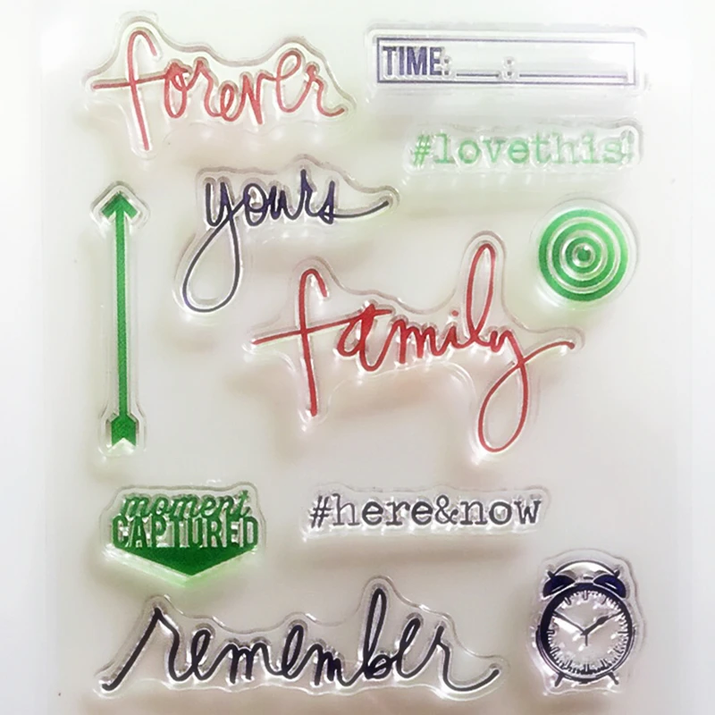 Силиконовые прозрачные штампы YINISE для скрапбукинга время фотобумага сделай сам