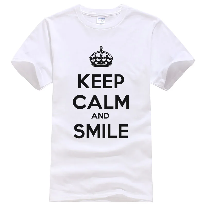 2017 Модные топы надпись Keep Calm And Carry On летняя футболка с принтом мужские и женские