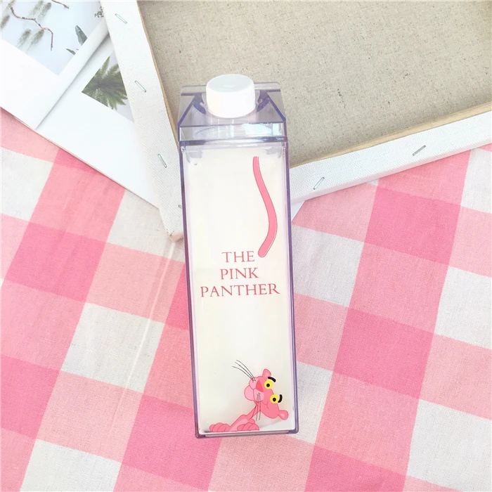 Flamingo Milk Water Bottle Plastic Creative Sport Drinkware Cycling Camping Hiking My Drink Bottle Shaker Portable Kettle