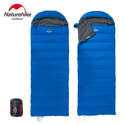 Naturehike фабрика конверт вниз спальный мешок зимний кемпинг спальные мешки вниз перо с толстым теплым пуховым одеялом взрослый спальный мешок