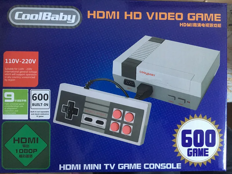 20 шт. CoolBaby HD мини ТВ семейная игровая консоль HDMI 8 бит Ретро видео встроенный 600