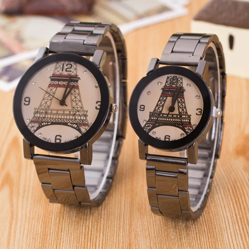 Часы наручные для влюбленных популярный циферблат с изображением Эйфелевой
