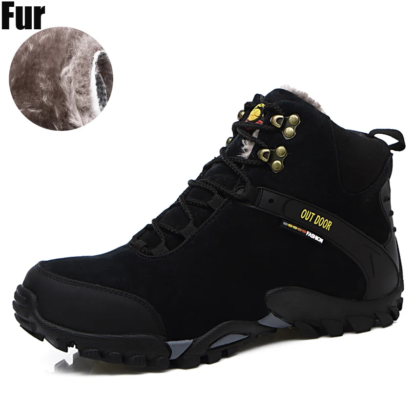 Мужская обувь 2017 года зимние кожаные ботинки с мехом внутри дышащие мужские