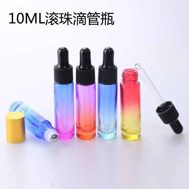 

Beautiful Colored 10ML Empty Glass Oil Dropper Perfume Oil Bottle 150PCS/LOT