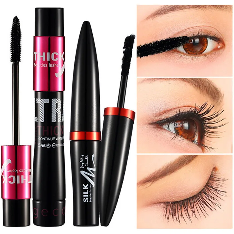 2PCS Mascara Kits Extension Lengthening Black Sets Women Makeup Quick Dry Multi-functional Natural Eyes Cosmetics |