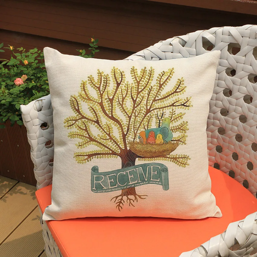 Наволочка для подушки 45 х45 см из хлопка и льна | Дом сад