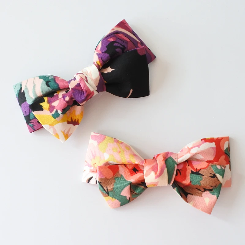 Заколки для волос с цветочным принтом девочек двухслойная Цветочная