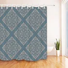 Дамасская занавеска для душа LB в стиле барокко, роскошная моющаяся водонепроницаемая ткань из полиэстера с винтажным узором для ванной, домашний декор для ванны