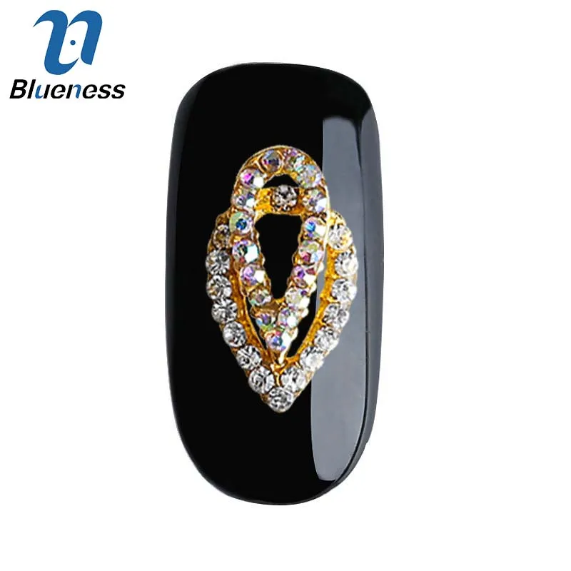 3D украшение для ногтей Золотая капля слеза дизайн с блестками Стразы амулеты