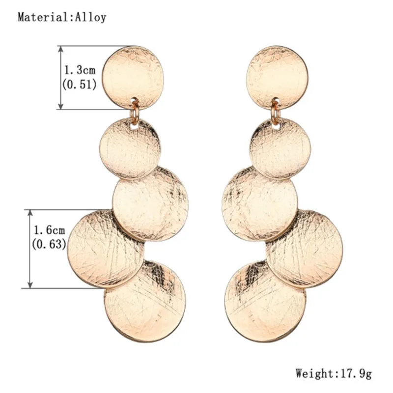 Exaggerated Fashion Alloy Irregular Round Geometric Drop Earrings For Women Metal Gold Dangle Earring Female Jewelry Gifts | Украшения и