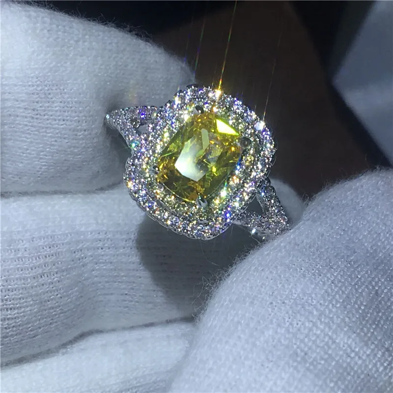 Модное кольцо для пары на годовщину 2ct AAAAA Циркон Cz серебро 925 пробы обручальное