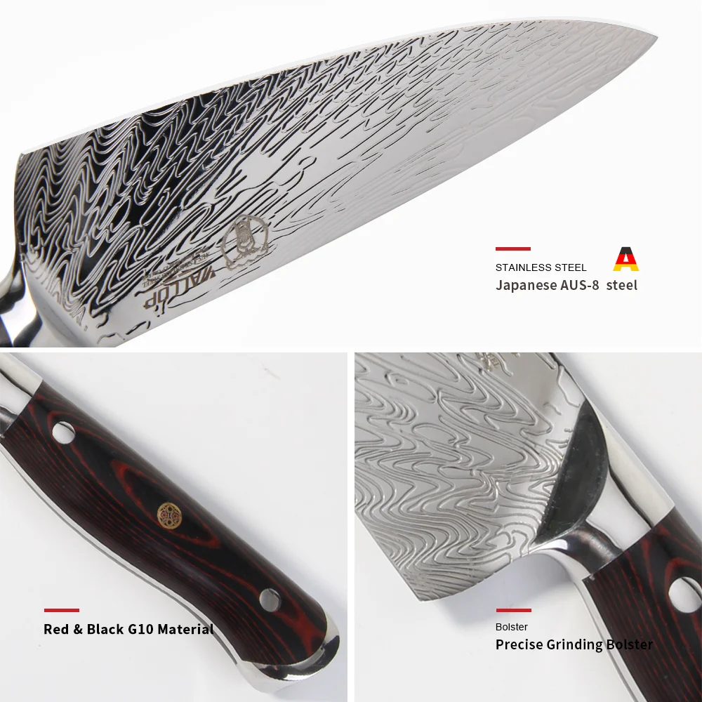 Набор кухонных ножей Повара Santoku Nakiri 3 шт кухонный нож японский HC стальной шеф