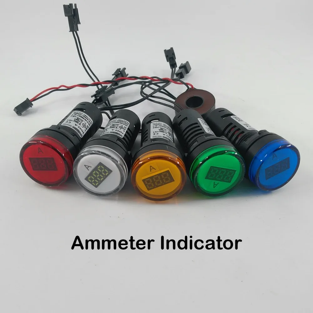Светодиодный амперметр TOMZN 22 мм 0 100 А 50 красный желтый зеленый белый синий|led