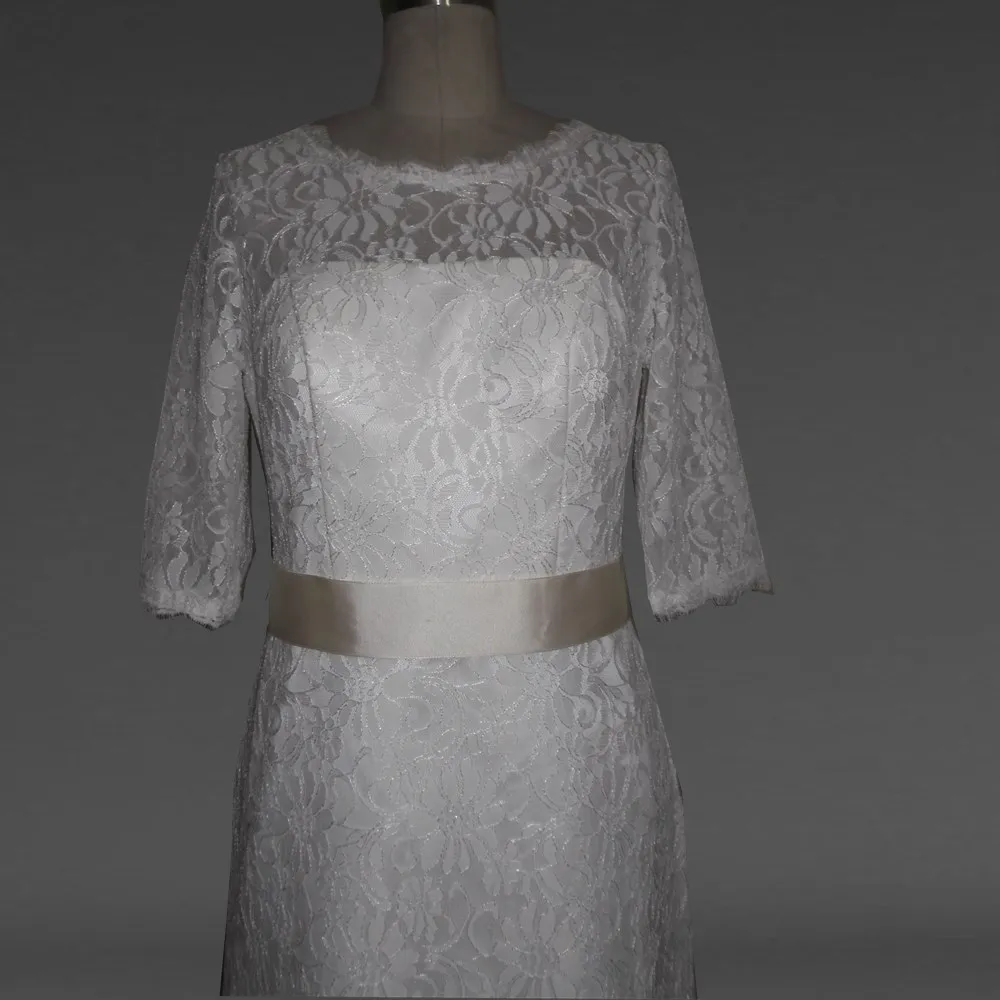 Vestidos De Novia 2021 средней длины кружева длиной до пола с низким вырезом на спине