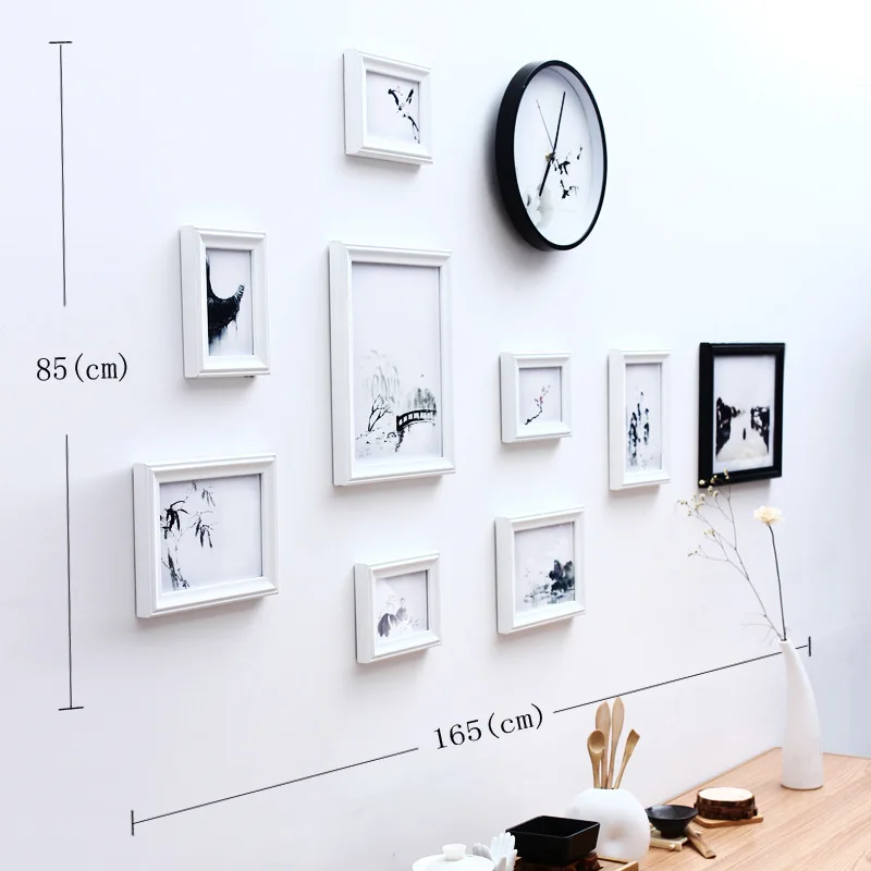 9 шт./компл. современный простой черный/белый домашний декор фоторамка настенная