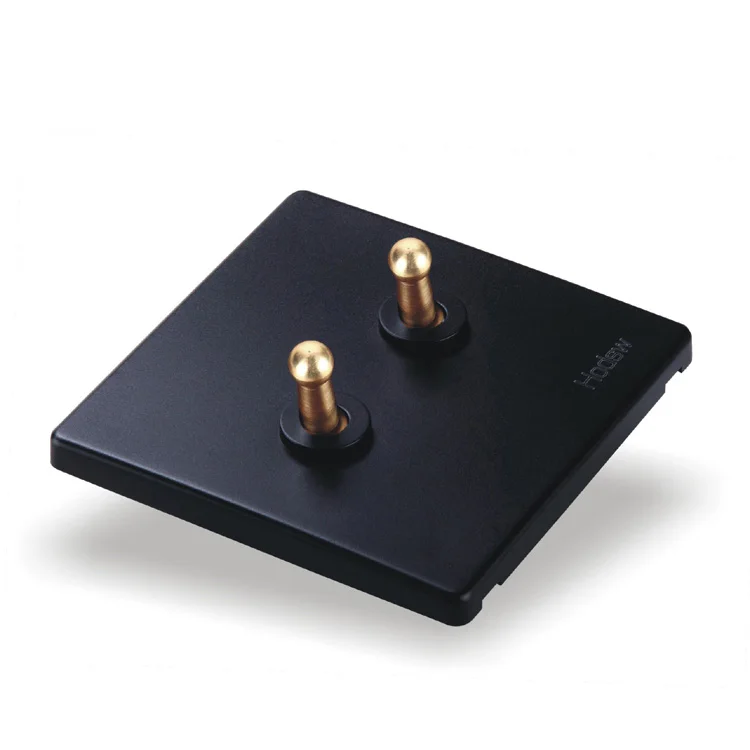 Home - Installed Wall Switch Socket 86 Type Concealed Black Steel Frame Double Open Dual Control PC 220V 10A | Обустройство дома