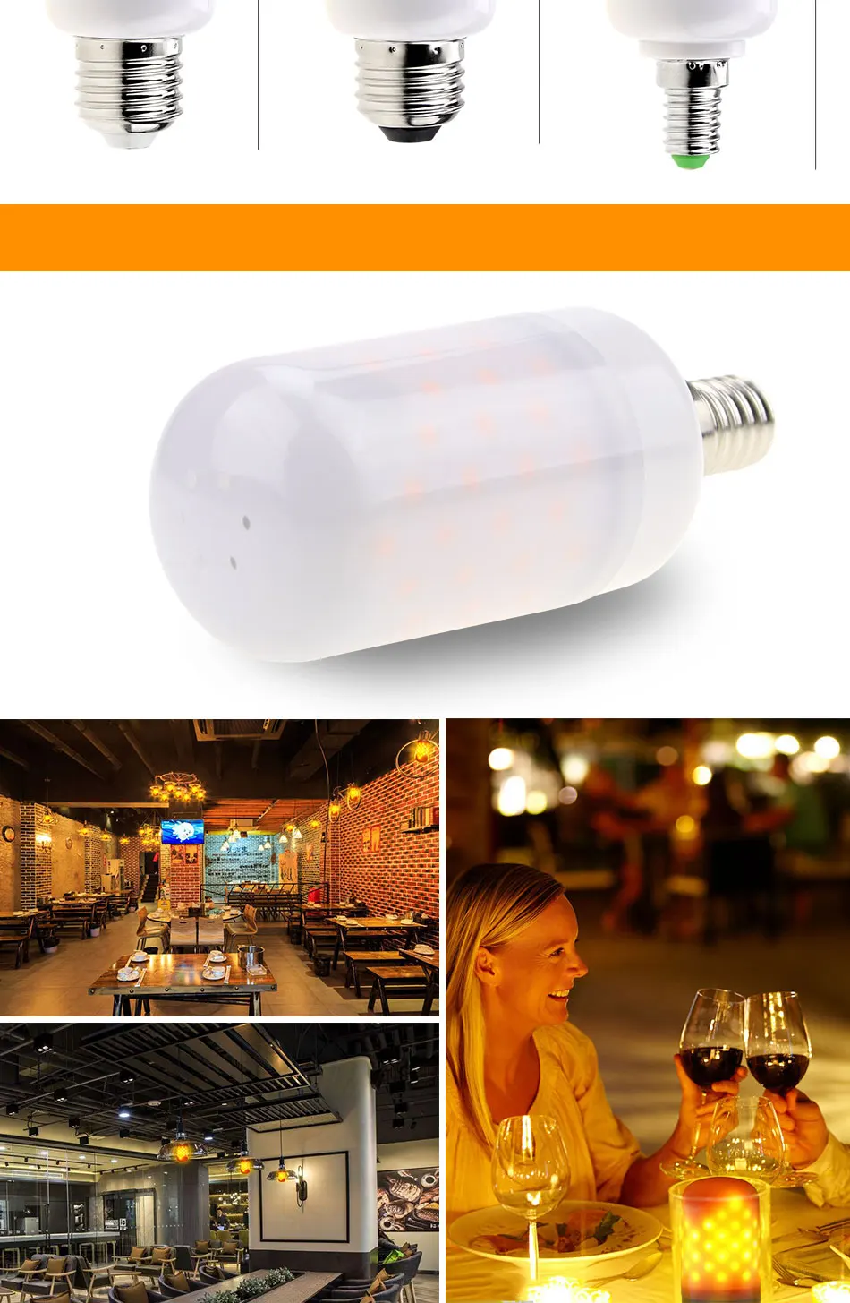 Год Led 220V E27 пламенная лампа E14 Led эффект пламени Светильник лампы имитация реального огонь 3W 5W E26 рождественские светодиодные украшения дома