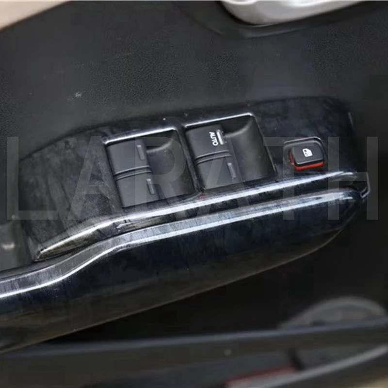Для Honda Fit Jazz 2007-2012 углеродное волокно Черное Красное Стекло переключатель Крышка отделка двери окно кнопка декоративная панель 4 шт