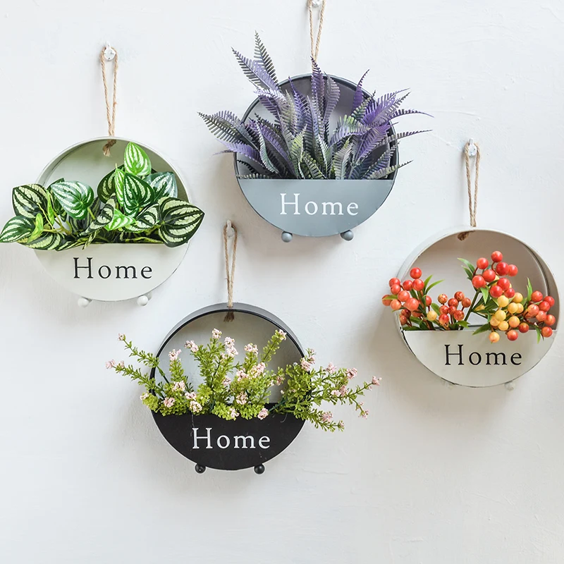 Стена в современном минималистическом стиле подвесной, настенный кованые подвесные корзины для хранения гостиной комнаты балкона стены магазин украшения