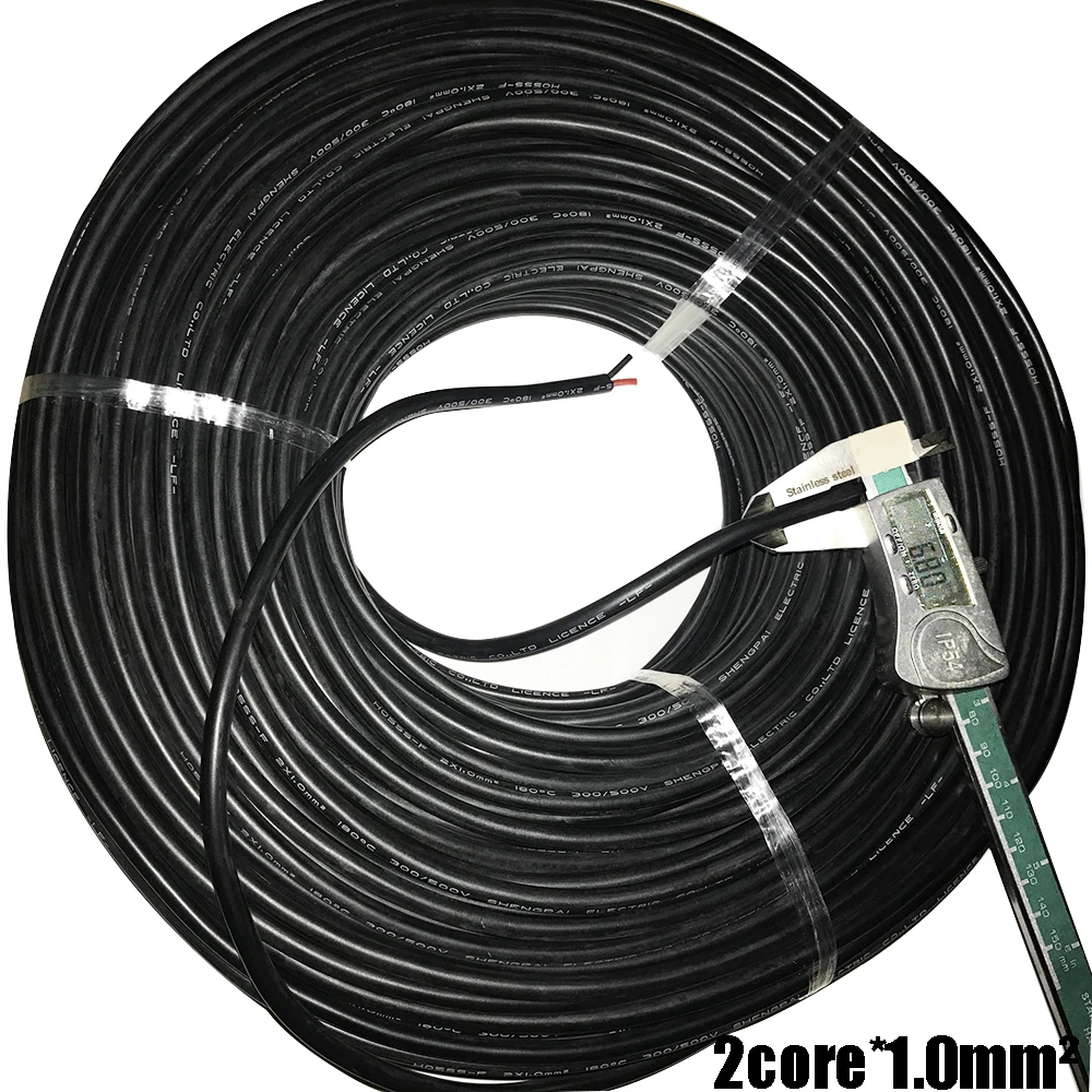 

Tinned Copper 10M 2 Core 1.0mm2 Silicone Line Soldering Line OD 6.8mm High Temperature Soft Jacket Handle Black Connector Wire
