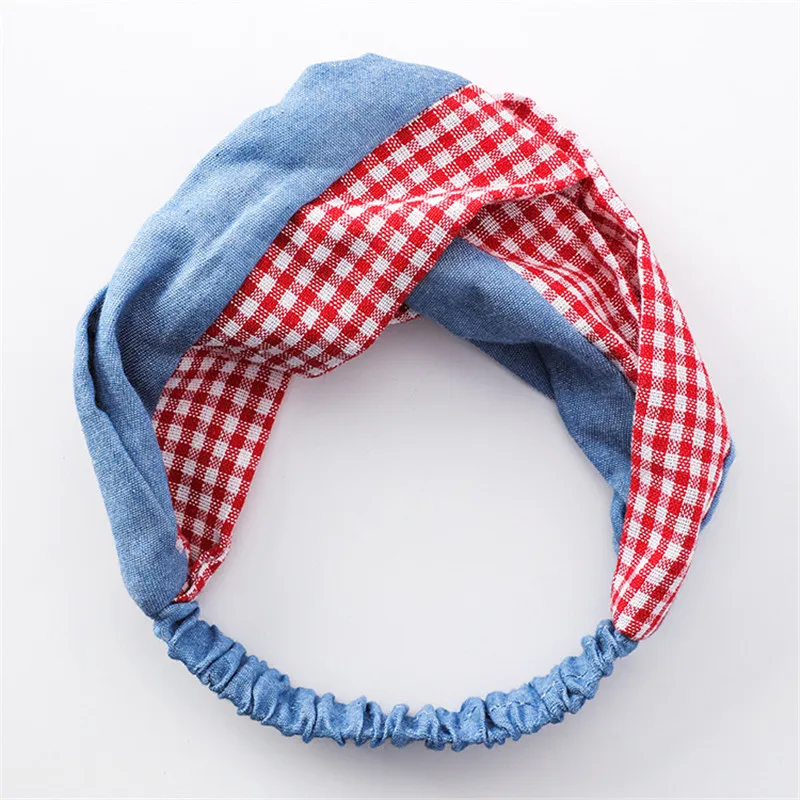

Korean Fashion Women Hair Accessories Turban Plaid Headband Striped Prints Bandanas Elastic Hair Bands Gum Hair For Girls