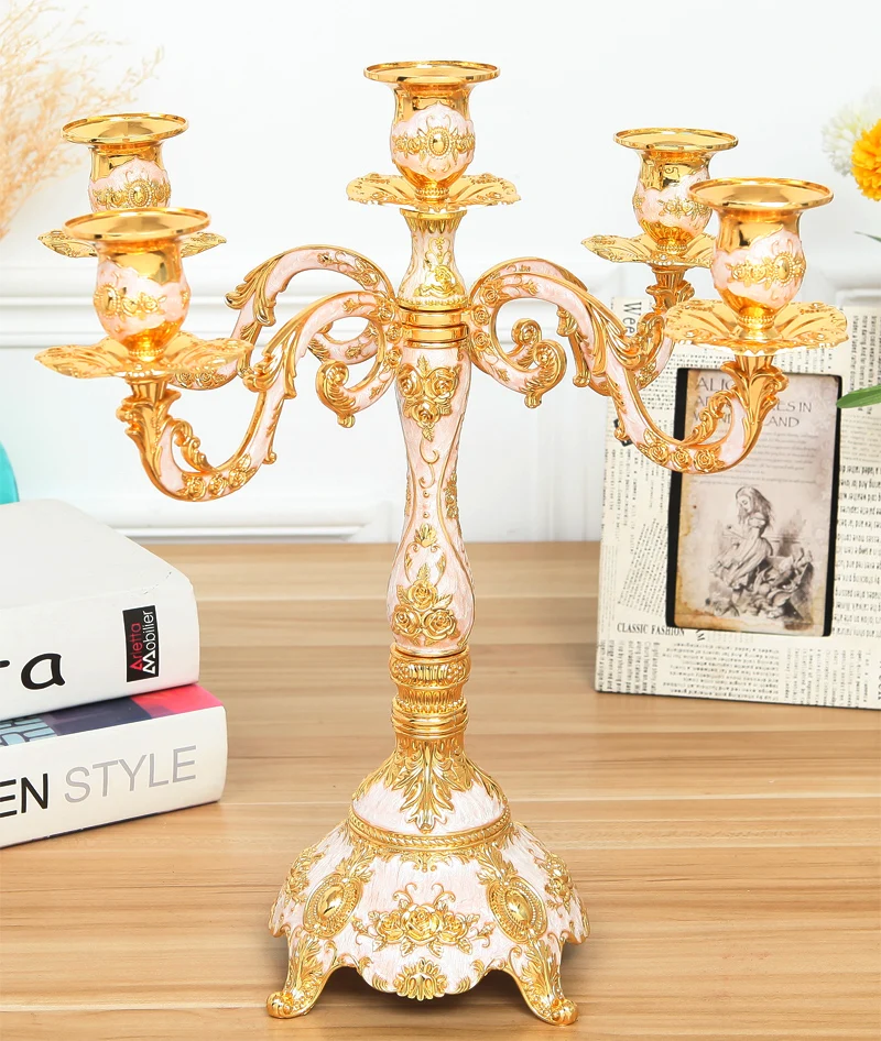 

European home alloy dazzling candlestick retro home decoration wedding candlelight Dinner Candle Table christmas candle holder